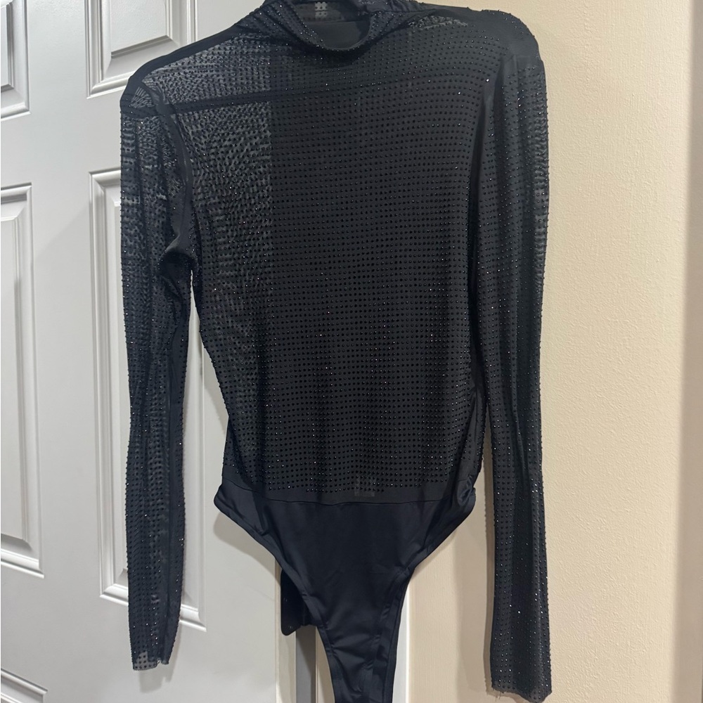 Astr Black Mesh Bodysuit with crystals !!